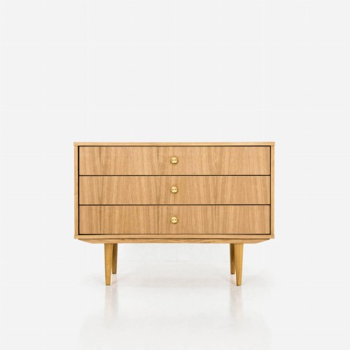 Drewniana szafka z dębu fornir z trzema szufladami